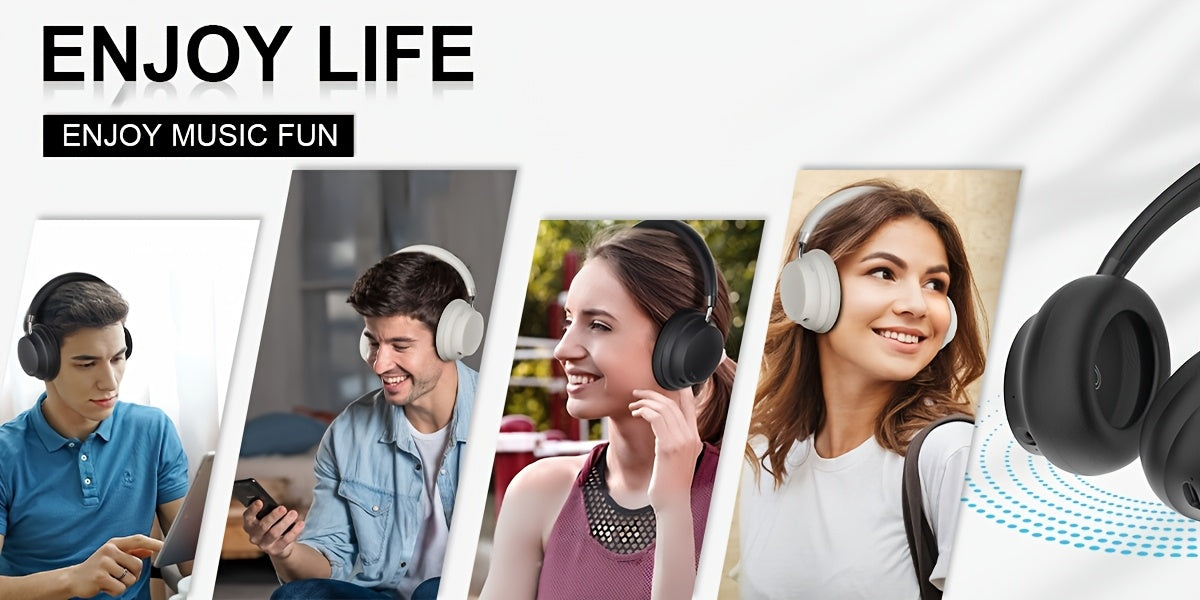 APP T-fun NC45 Bluetooth Active Noise Cancelling Headphones/Comfortable Wireless Over Ear Headphones with Mic, Hi-Res Audio,