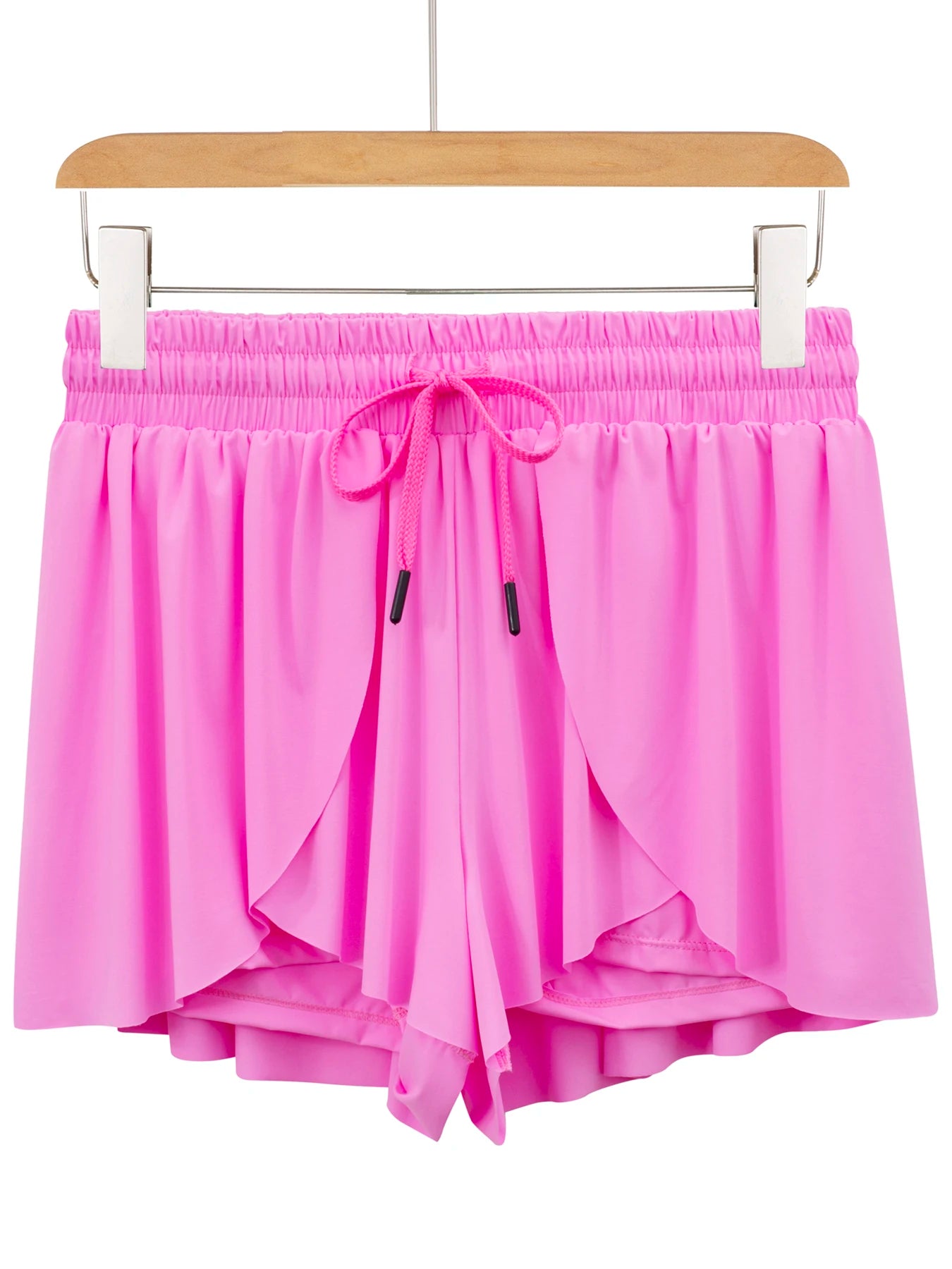 Women's Flowy Running Shorts Plain 2 IN 1 Drawstring Waist Shorts/Gym Yoga Athletic Workout Tennis Sport Skorts Skirts