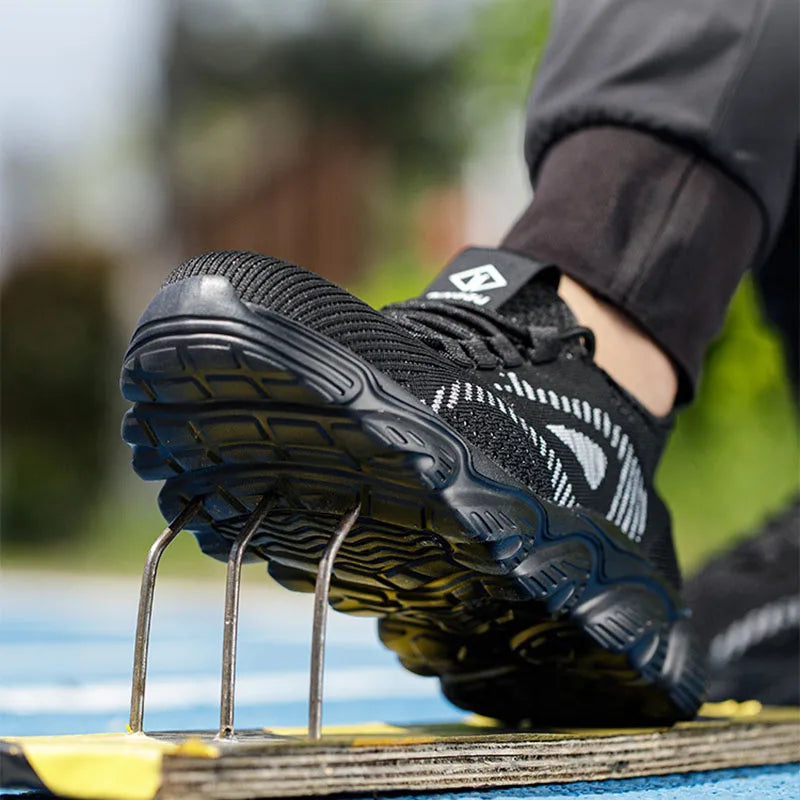 Men's Breathable Shoes Anti Puncture safety Shoes/Steel Toe Protection Work Shoes Flying Woven Anti Impact in Anti Slip
