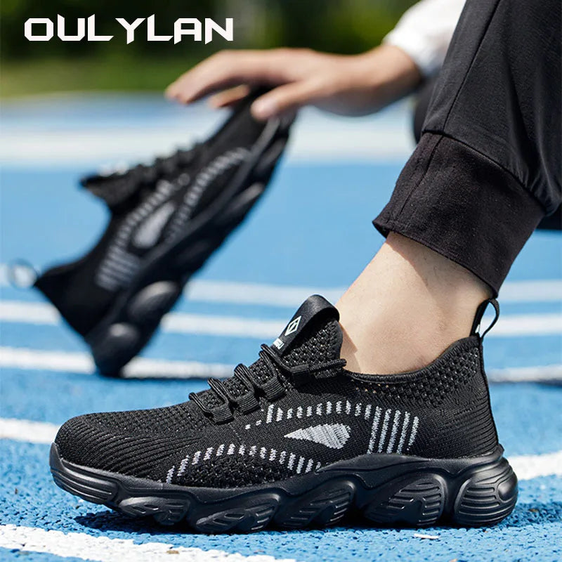 Men's Breathable Shoes Anti Puncture safety Shoes/Steel Toe Protection Work Shoes Flying Woven Anti Impact in Anti Slip
