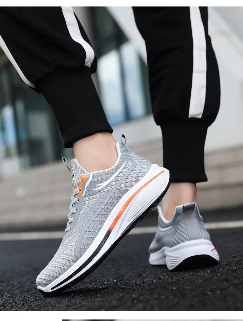 New Casual Men Knit Casual Walking Shoes Breathable/Trendy Sneakers Original Light Shock Absorption Male Tennis Shoes
