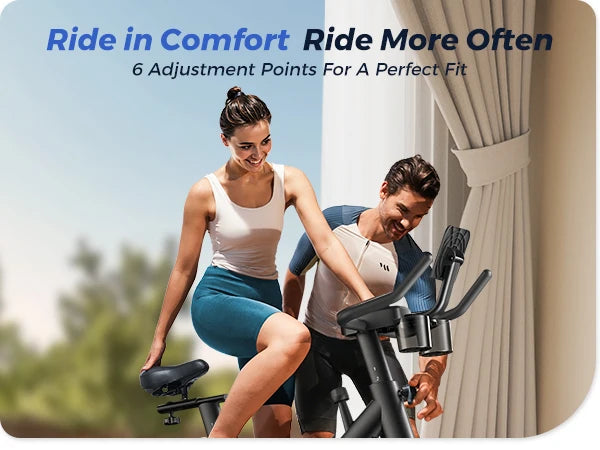 MERACH Exercise Bike Brake Pad Stationary Bike Low Noise Indoor Cycling Bike/270lbs Weight Capacity Tablet Mount Fitness Courses