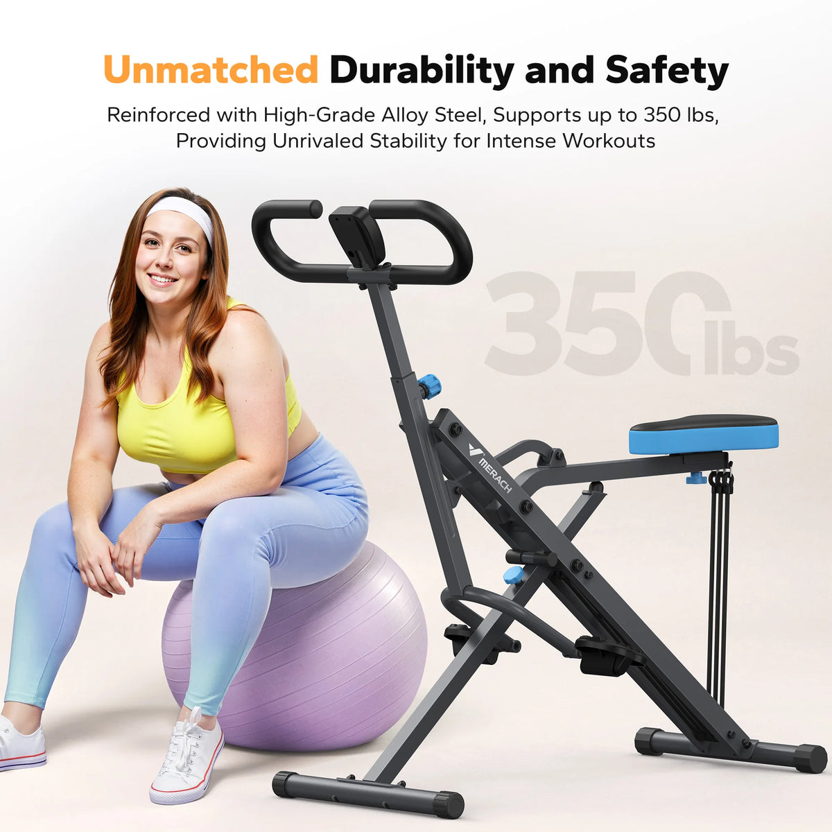 MERACH Squat Machine Squat Rowing Machine with Adjustable Resistance/350 LBS Max Weight Capacity Easy Setup & Foldable Machine