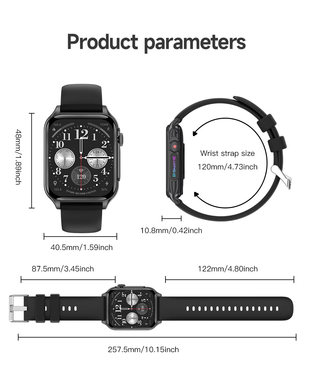AOLON P6 1.96'' Amoled Smartwatch Men Health Monitoring IP68 Waterproof/BT5.4 Voice Calling Smart Watch Women