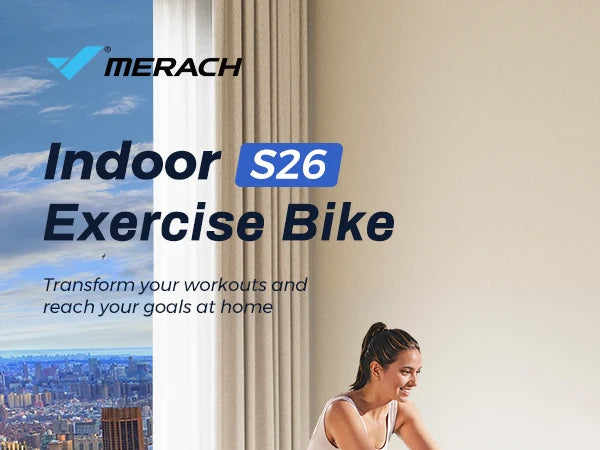 MERACH Exercise Bike Brake Pad Stationary Bike Low Noise Indoor Cycling Bike/270lbs Weight Capacity Tablet Mount Fitness Courses
