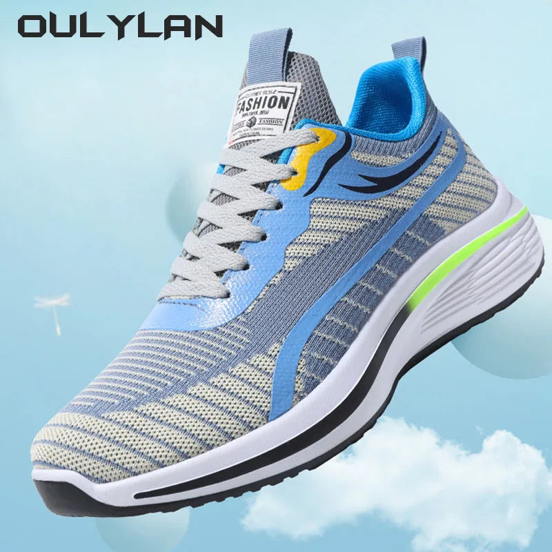 New Casual Men Knit Casual Walking Shoes Breathable/Trendy Sneakers Original Light Shock Absorption Male Tennis Shoes