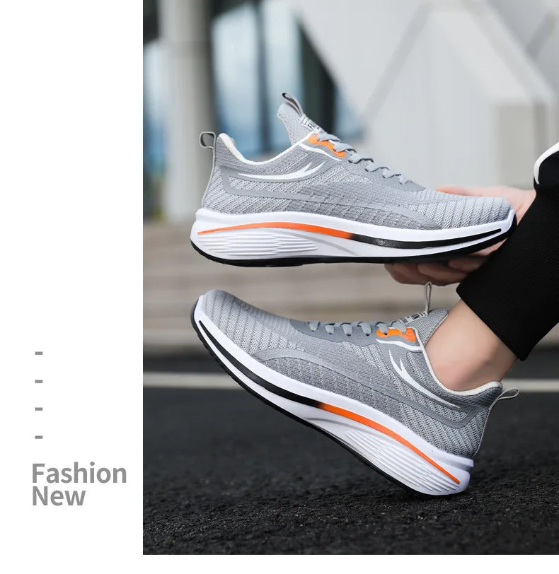 New Casual Men Knit Casual Walking Shoes Breathable/Trendy Sneakers Original Light Shock Absorption Male Tennis Shoes