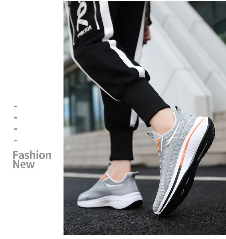 New Casual Men Knit Casual Walking Shoes Breathable/Trendy Sneakers Original Light Shock Absorption Male Tennis Shoes