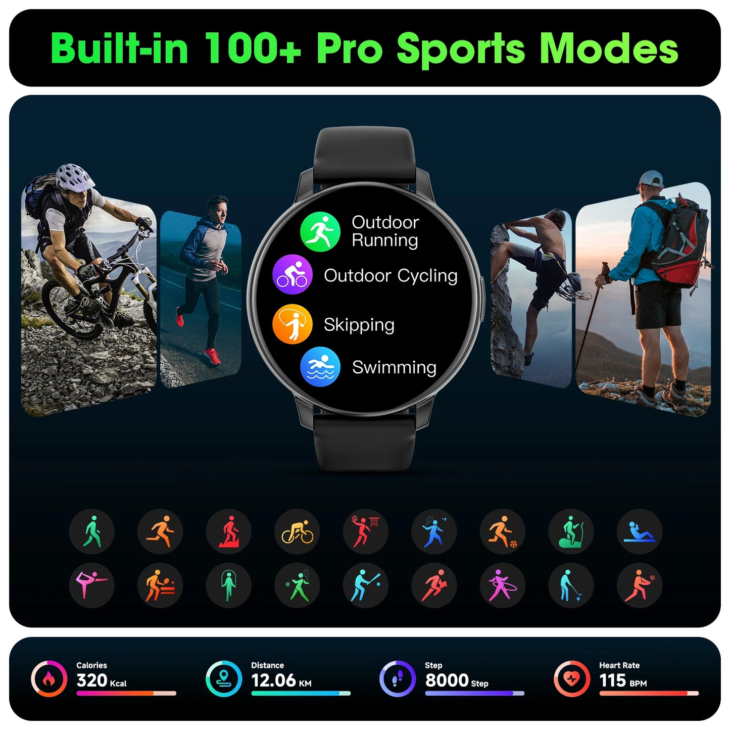 2026 Smart Watch Bluetooth Call 1.38" Full Touch Screen Fitness Tracker/100+ Sport Modes Heart Rate Sleep Monitor Waterproof