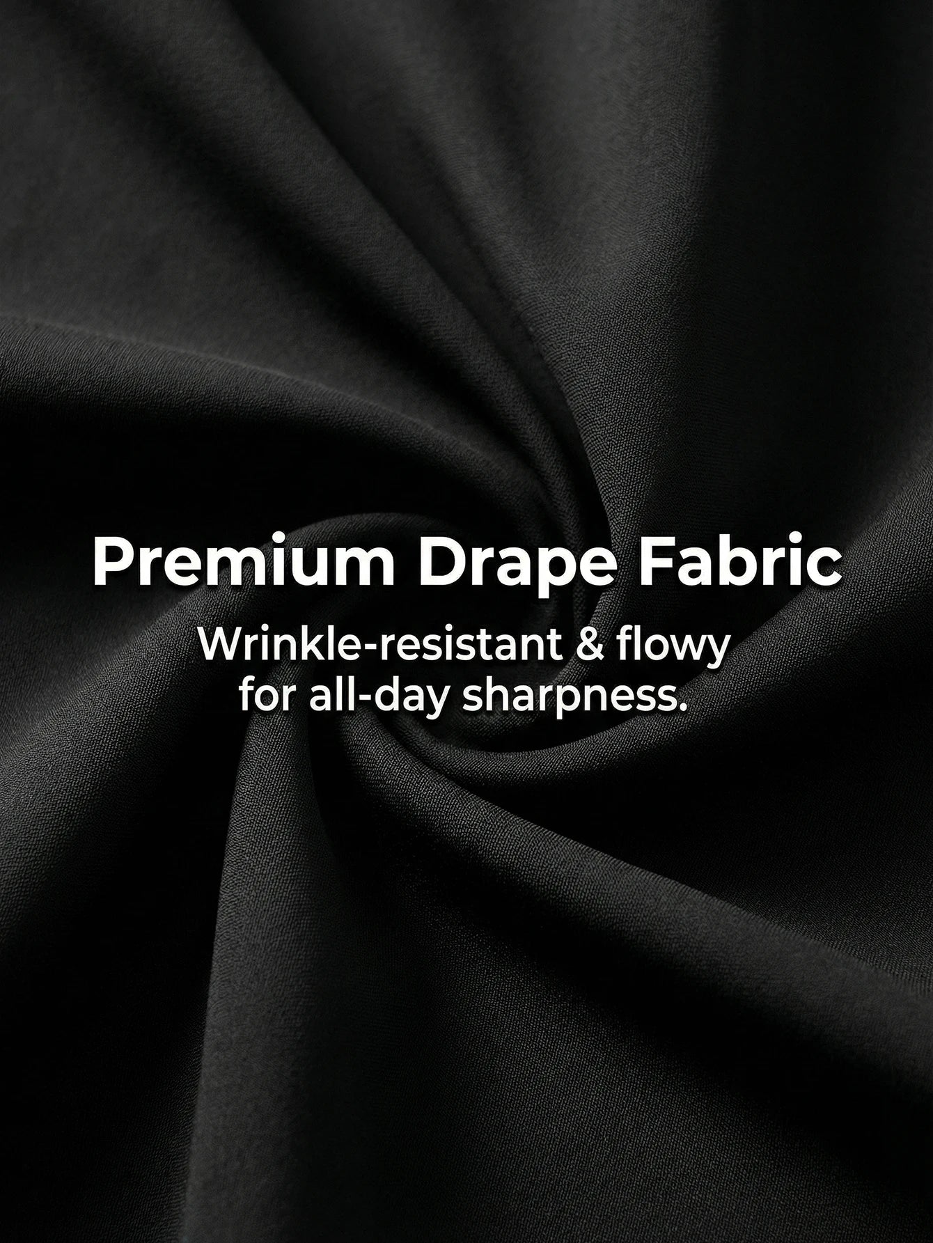 Women's high-waisted drawstring straight-leg pants black hip-lifting/and waist-cinching, versatile loose wide-leg pants.