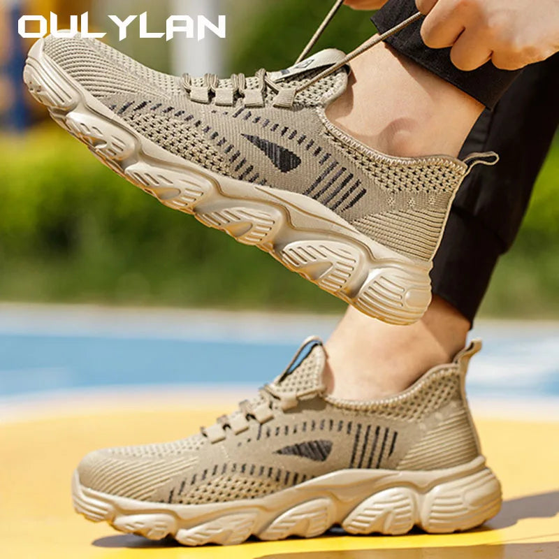 Men's Breathable Shoes Anti Puncture safety Shoes/Steel Toe Protection Work Shoes Flying Woven Anti Impact in Anti Slip