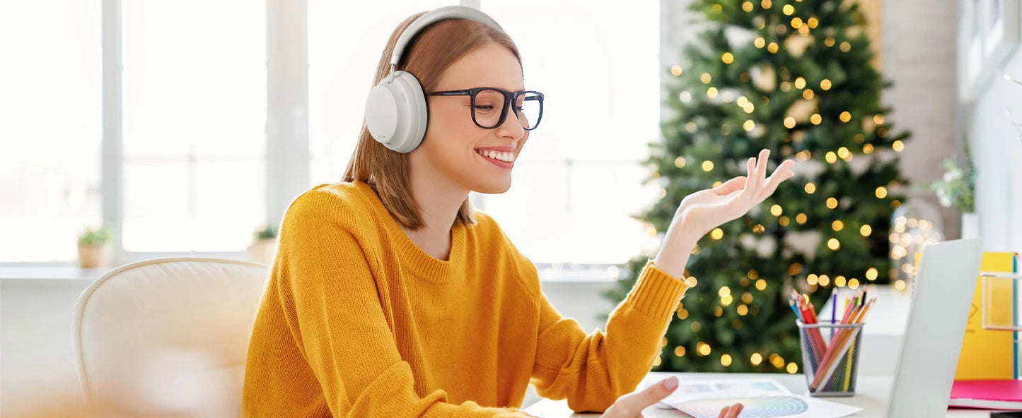 APP T-fun NC45 Bluetooth Active Noise Cancelling Headphones/Comfortable Wireless Over Ear Headphones with Mic, Hi-Res Audio,