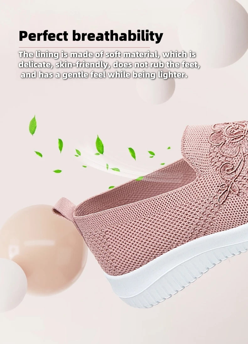 Women's breathable hollow flat shoes shallow mouth flower/solid color mesh shoes fashionable lazy shoes