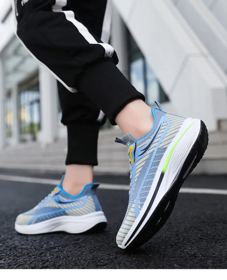 New Casual Men Knit Casual Walking Shoes Breathable/Trendy Sneakers Original Light Shock Absorption Male Tennis Shoes