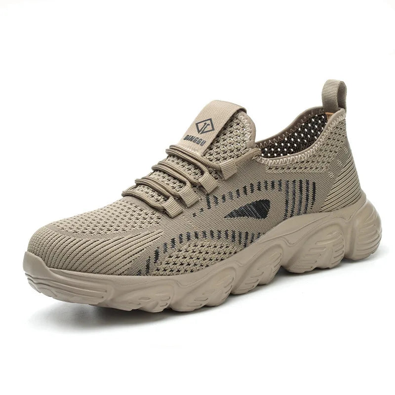 Men's Breathable Shoes Anti Puncture safety Shoes/Steel Toe Protection Work Shoes Flying Woven Anti Impact in Anti Slip