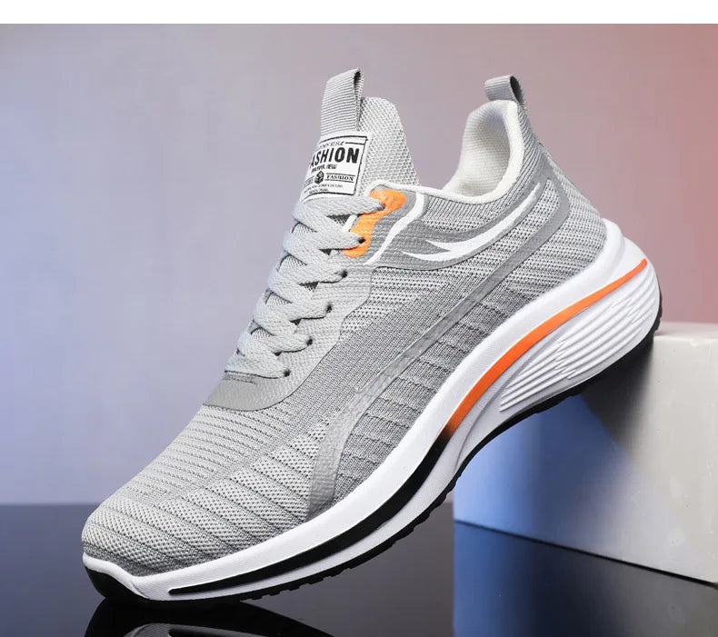 New Casual Men Knit Casual Walking Shoes Breathable/Trendy Sneakers Original Light Shock Absorption Male Tennis Shoes