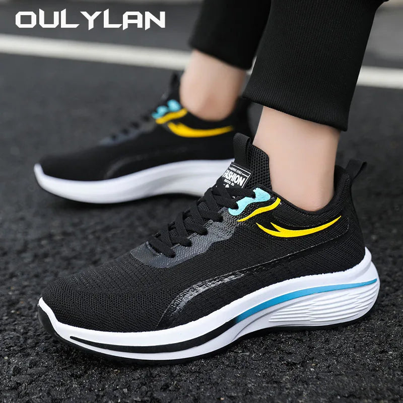 New Casual Men Knit Casual Walking Shoes Breathable/Trendy Sneakers Original Light Shock Absorption Male Tennis Shoes