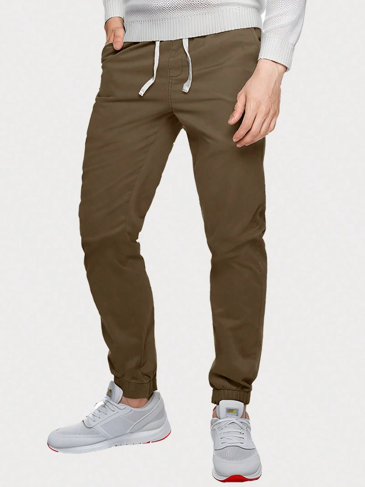 "Men's Elastic Waist Drawstring Jogger Pants with Elastic Cuffs/Comfortable and Casual, Perfect for Sports and Everyday Wear