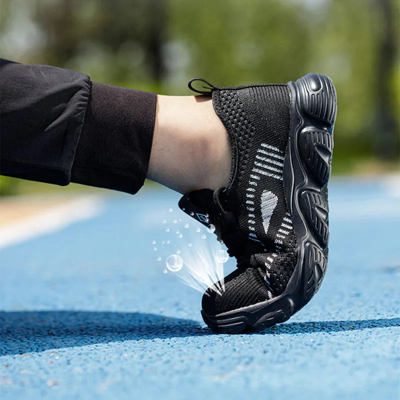 Men's Breathable Shoes Anti Puncture safety Shoes/Steel Toe Protection Work Shoes Flying Woven Anti Impact in Anti Slip