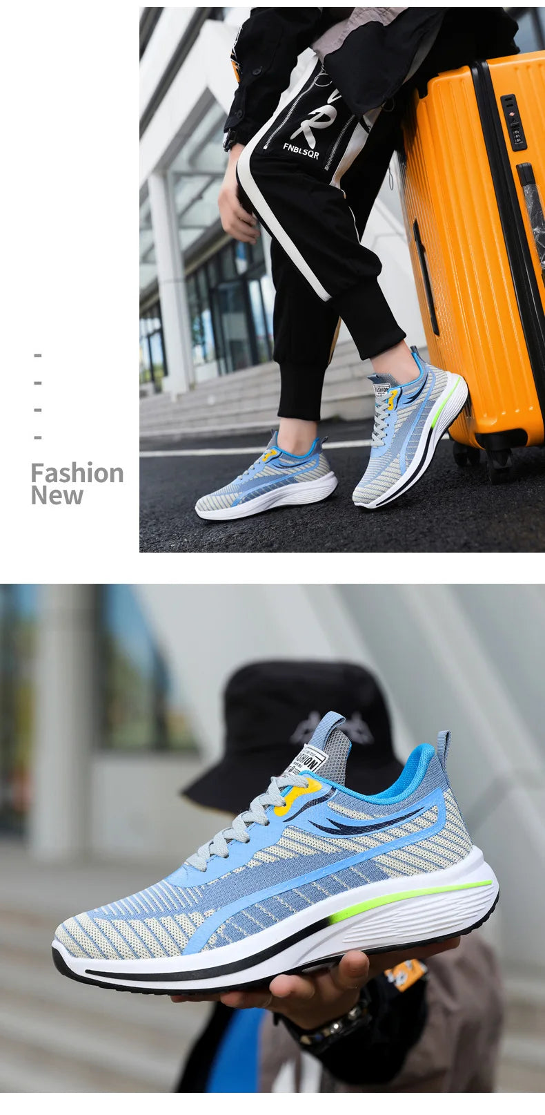 New Casual Men Knit Casual Walking Shoes Breathable/Trendy Sneakers Original Light Shock Absorption Male Tennis Shoes