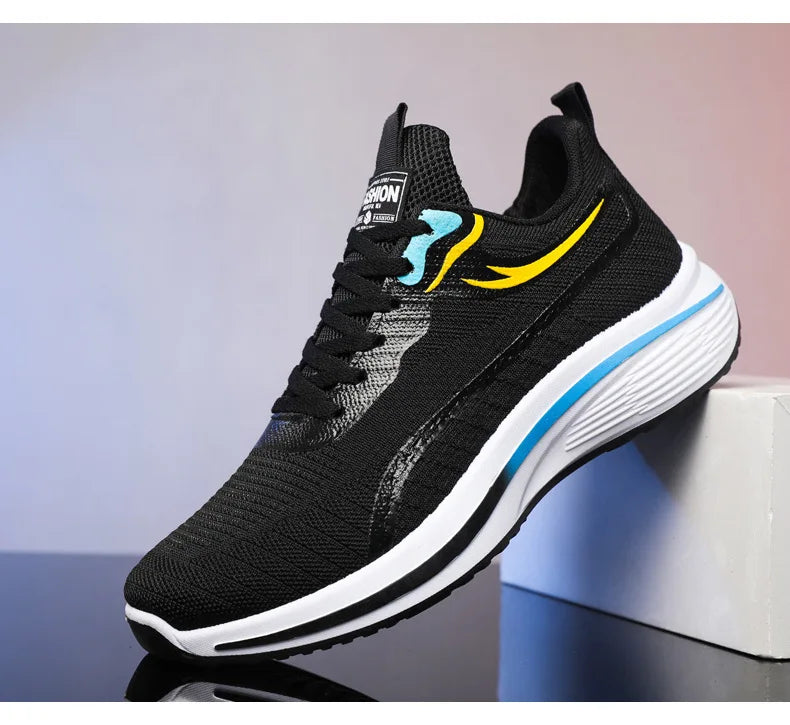 New Casual Men Knit Casual Walking Shoes Breathable/Trendy Sneakers Original Light Shock Absorption Male Tennis Shoes