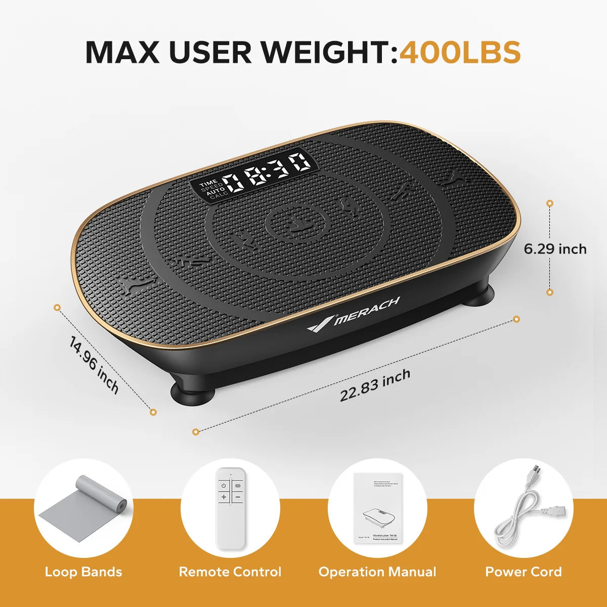 MERACH Vibration Plate Exercise Machine Whole Body Workout Power/Vibrate Fitness Platform Vibration Weight Loss Shaping