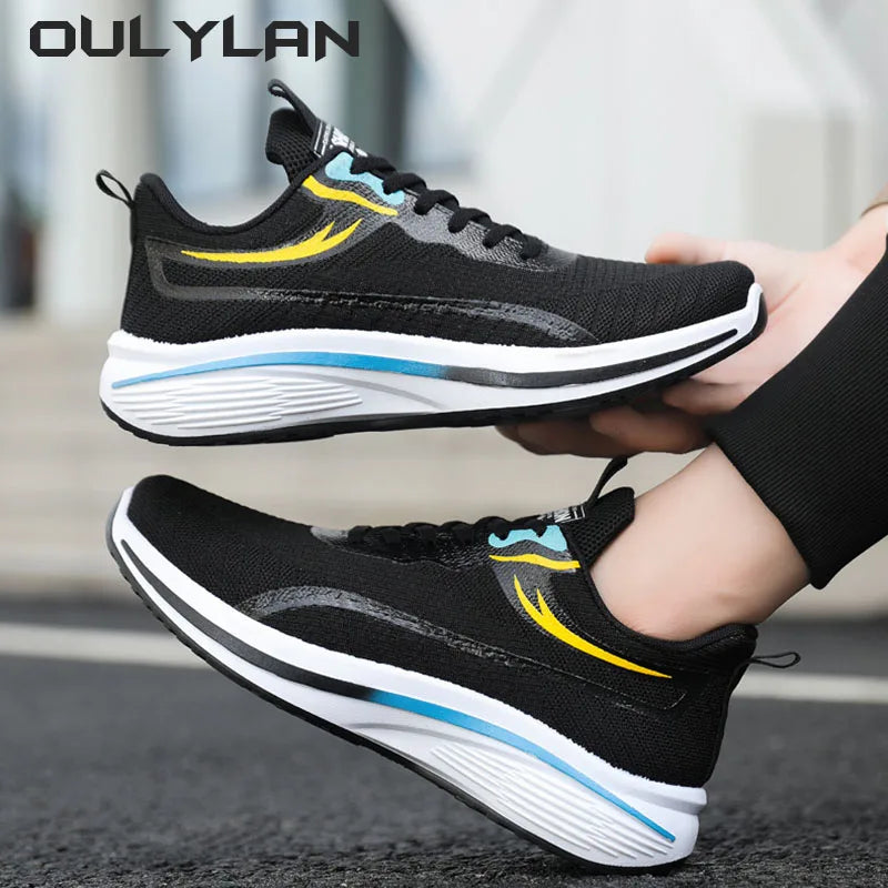 New Casual Men Knit Casual Walking Shoes Breathable/Trendy Sneakers Original Light Shock Absorption Male Tennis Shoes