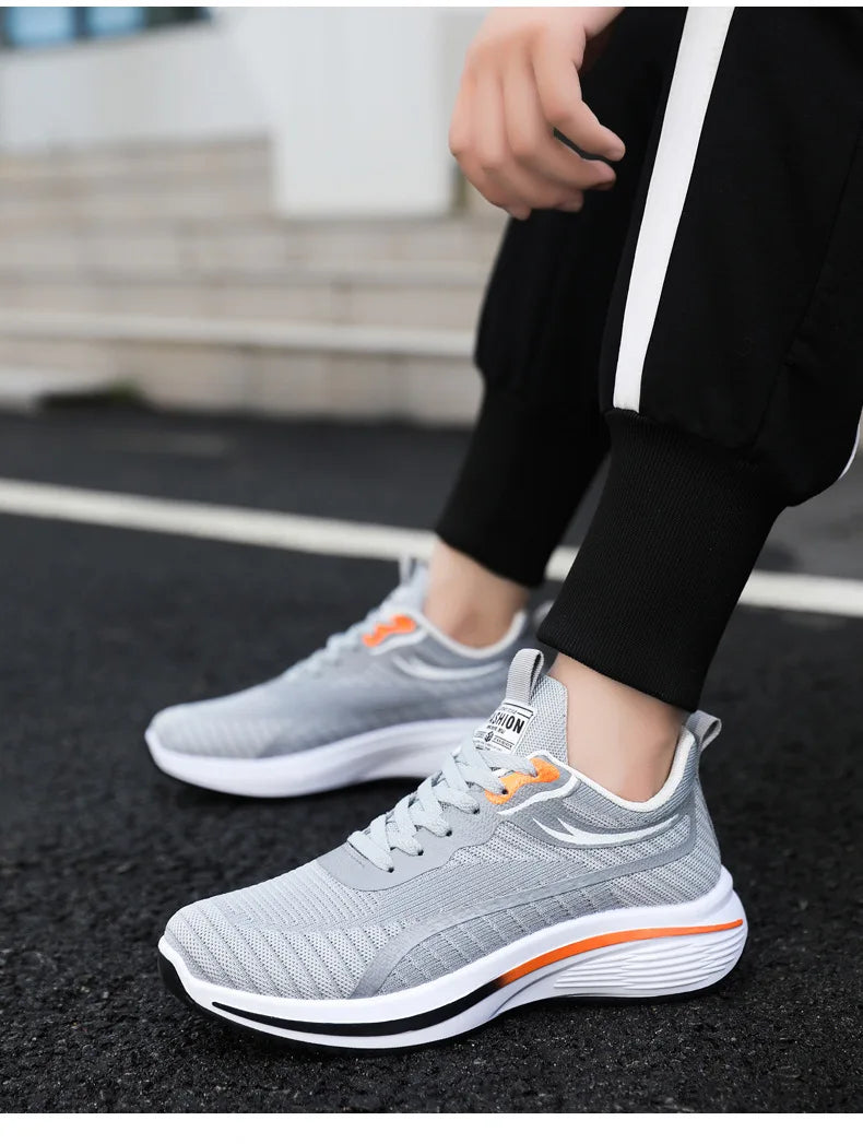 New Casual Men Knit Casual Walking Shoes Breathable/Trendy Sneakers Original Light Shock Absorption Male Tennis Shoes