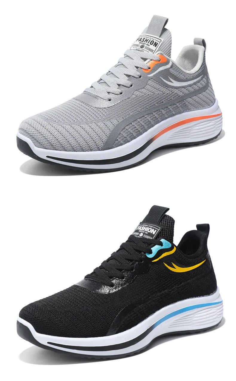 New Casual Men Knit Casual Walking Shoes Breathable/Trendy Sneakers Original Light Shock Absorption Male Tennis Shoes