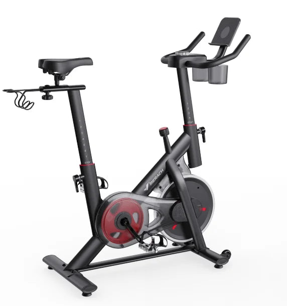 MERACH Exercise Bike Brake Pad/Magnetic Stationary Bike with Exclusive App/Low Noise Indoor Cycling Bike with Fitness Courses