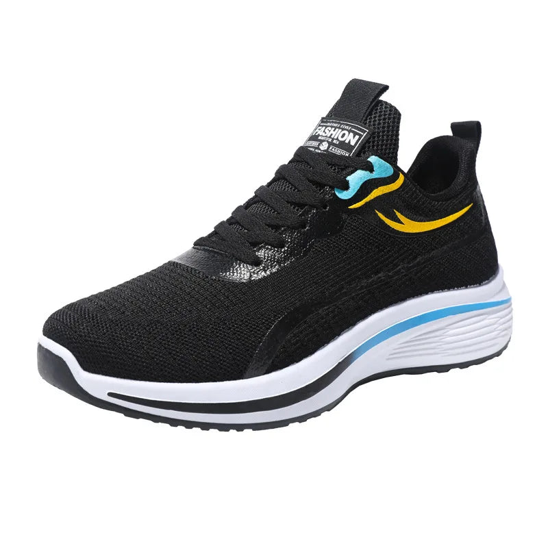 New Casual Men Knit Casual Walking Shoes Breathable/Trendy Sneakers Original Light Shock Absorption Male Tennis Shoes