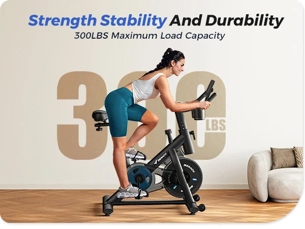 MERACH Exercise Bike Brake Pad Stationary Bike Low Noise Indoor Cycling Bike/270lbs Weight Capacity Tablet Mount Fitness Courses