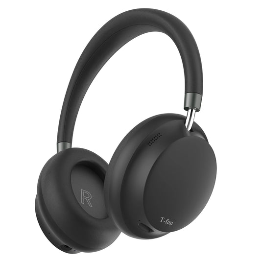 APP T-fun NC45 Bluetooth Active Noise Cancelling Headphones/Comfortable Wireless Over Ear Headphones with Mic, Hi-Res Audio,