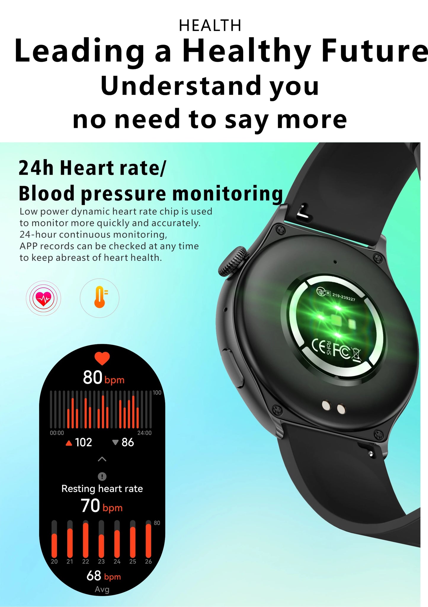Aolon Mars R3 Smartwatch Premium Health & Fitness Tracker/With 2-Week Battery Life | Ip68 Waterproof Watch For IPhone