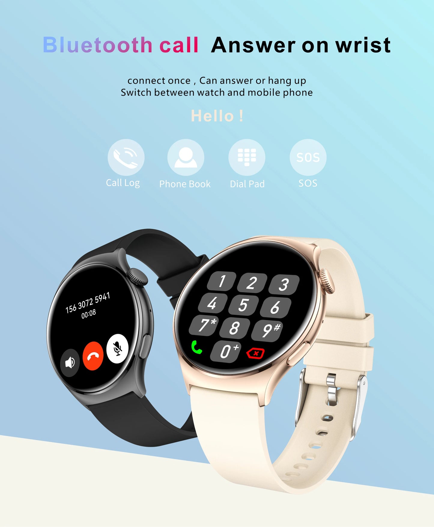 Aolon Mars R3 Smartwatch Premium Health & Fitness Tracker/With 2-Week Battery Life | Ip68 Waterproof Watch For IPhone