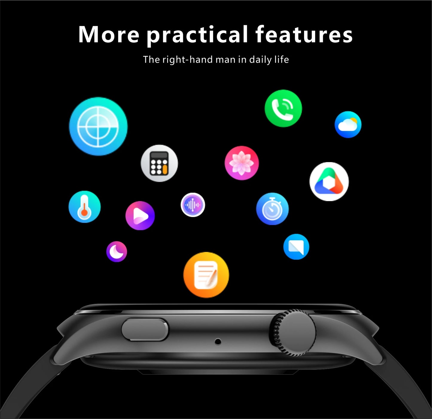 Aolon Mars R3 Smartwatch Premium Health & Fitness Tracker/With 2-Week Battery Life | Ip68 Waterproof Watch For IPhone