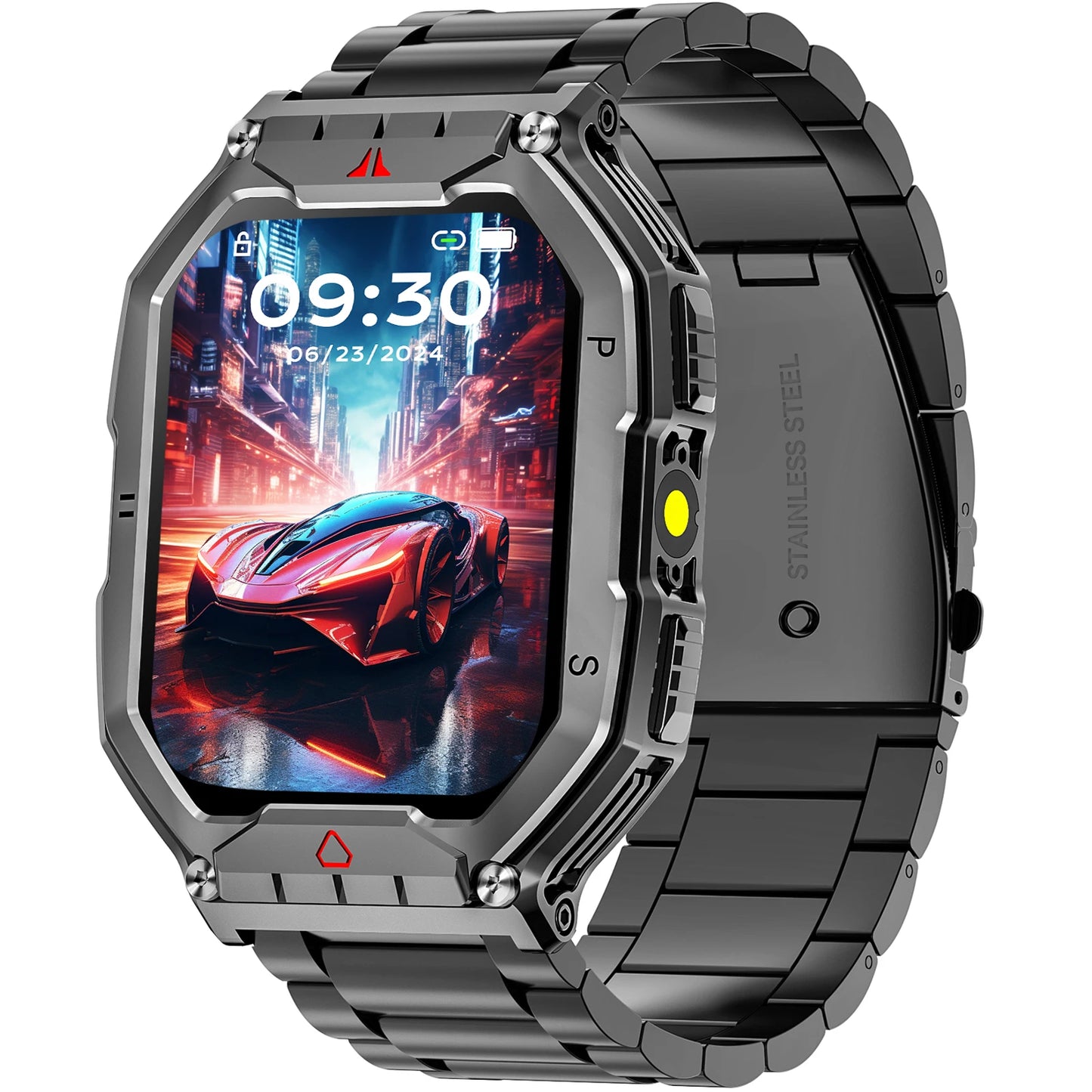2026 Fashion 2.1 Inch AMOLED Smart Watch Men Bluetooth Call/107 Sports Mode GPS Trajectory Heart Rate Blood Pressure Oxygen Monitor