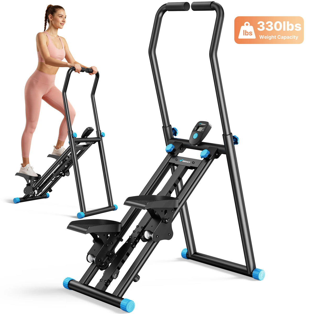 MERACH Stair Stepper Foldable Full Body Workout Silent Multi-functional/Adjustable Fitness Climbing Machine for Home Use Exercise Machine