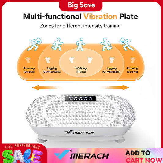 MERACH Vibration Plate Exercise Machine Whole Body Workout Power Vibrate/Fitness Platform Vibration Plate Weight Loss & Shaping