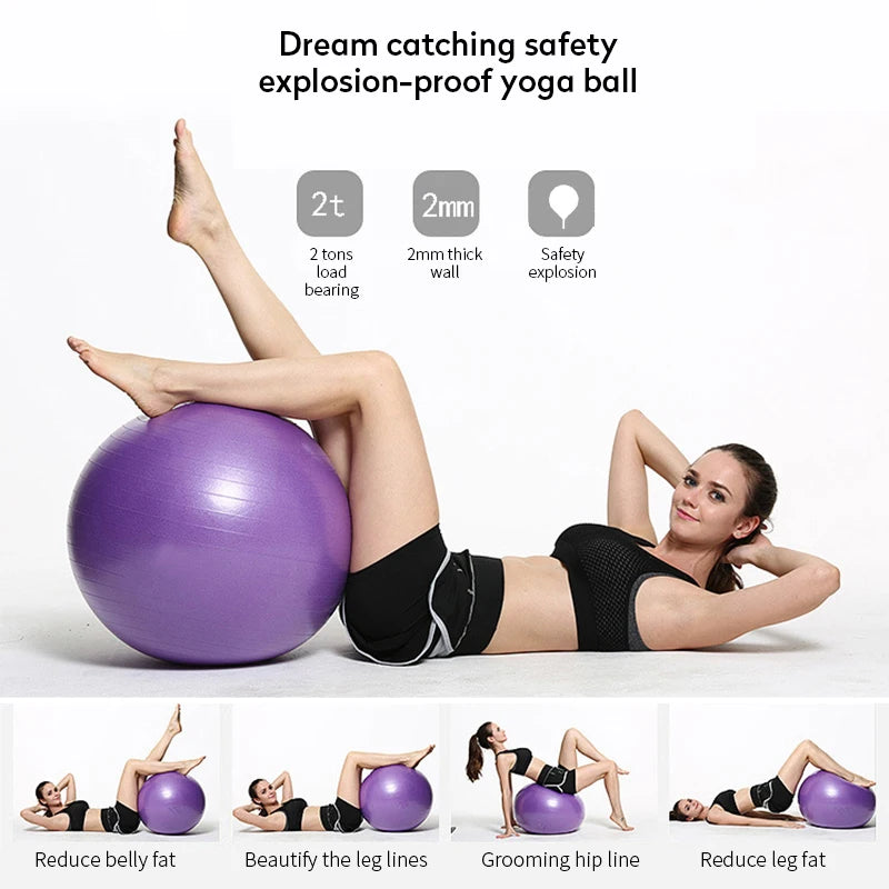 PVC Fitness Balls Yoga Ball Thickened Explosion-proof Exercise Home Gym/Pilates Equipment Balance Ball 45cm/55cm/65cm/75cm/85cm