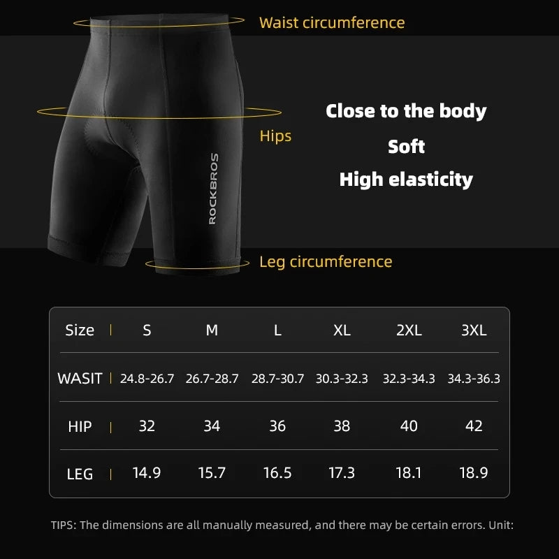 ROCKBROS Bicycle Shorts Men MTB Road Cycling Underwear Running Sports/Underpants Shorts Summer Bike Shorts Clothes