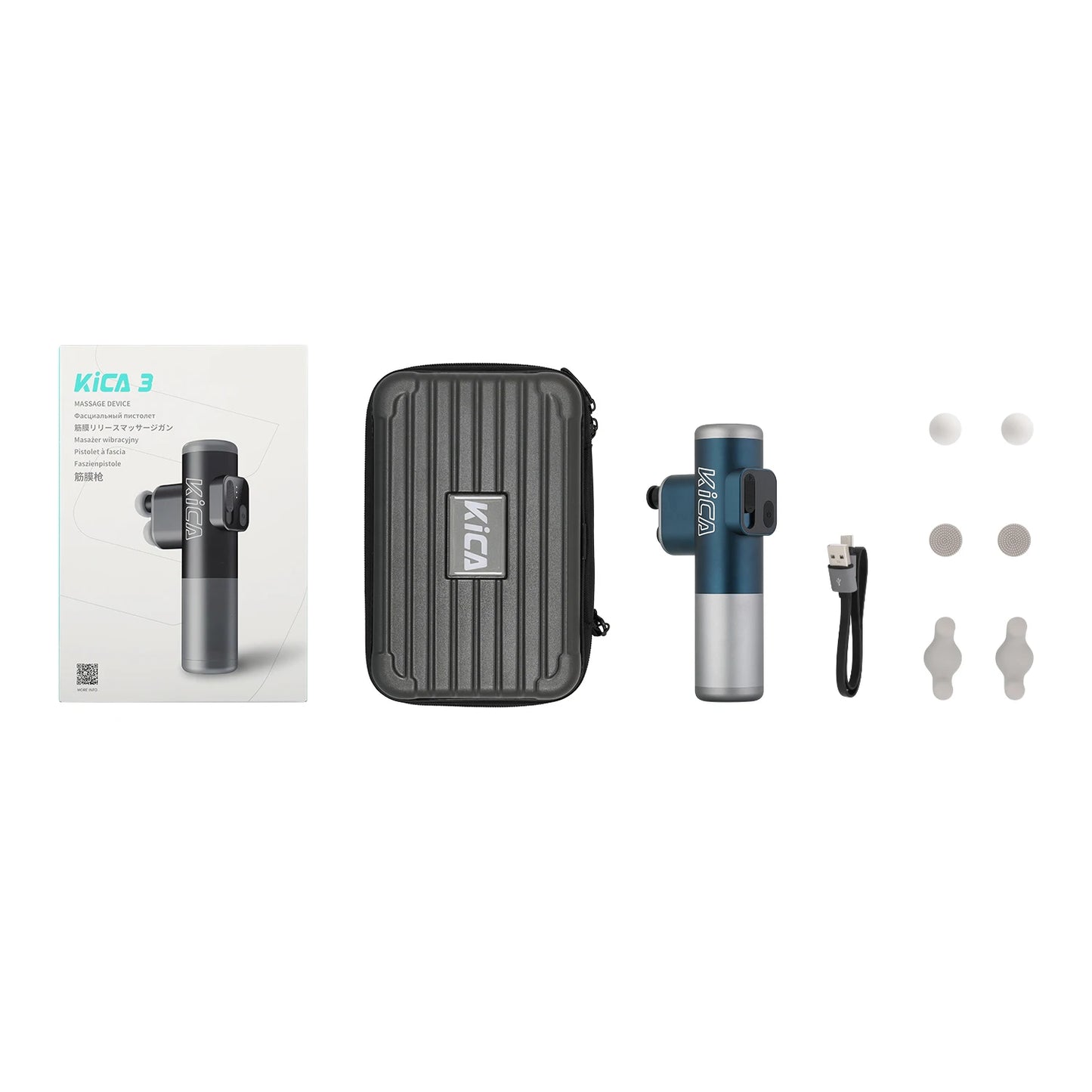 KICA 3 Double Head Massage Gun Electric Body Massager/Professional Fitness Muscle Gun Deep Percussion Massager