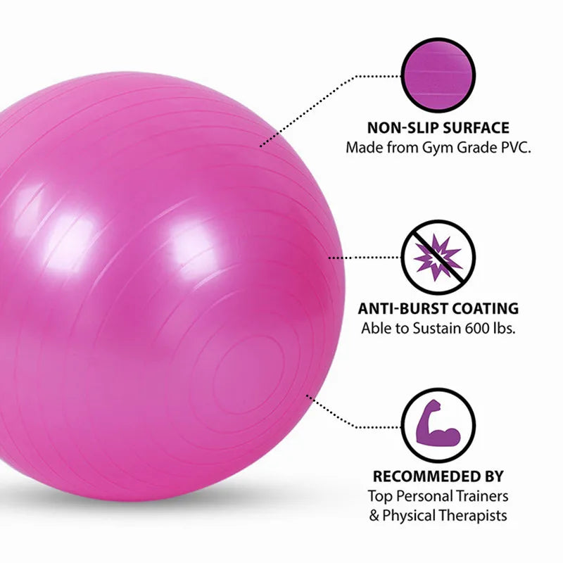 PVC Fitness Balls Yoga Ball Thickened Explosion-proof Exercise Home Gym/Pilates Equipment Balance Ball 45cm/55cm/65cm/75cm/85cm