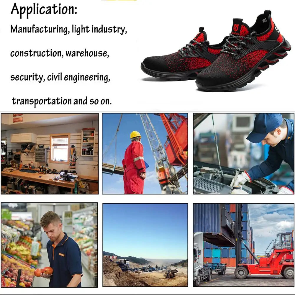 SUADEX Men Safety Shoes Steel Toe Boots Anti-Smashing Work Shoes/Lightweight Breathable Composite Toe Men EUR Size 37-48