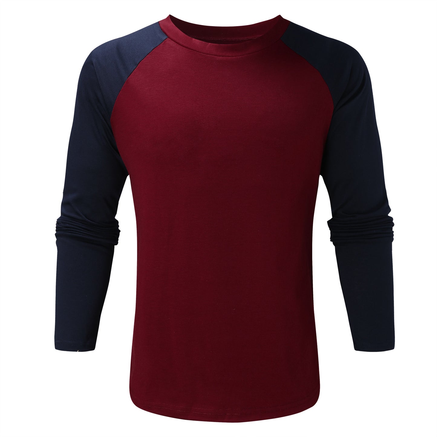 Men's Autumn Patchwork Long Sleeve T-shirt Slim Casual Fashion O Neck Pullover Top Daily Sports Oversized T Shirt Men Camisetas
