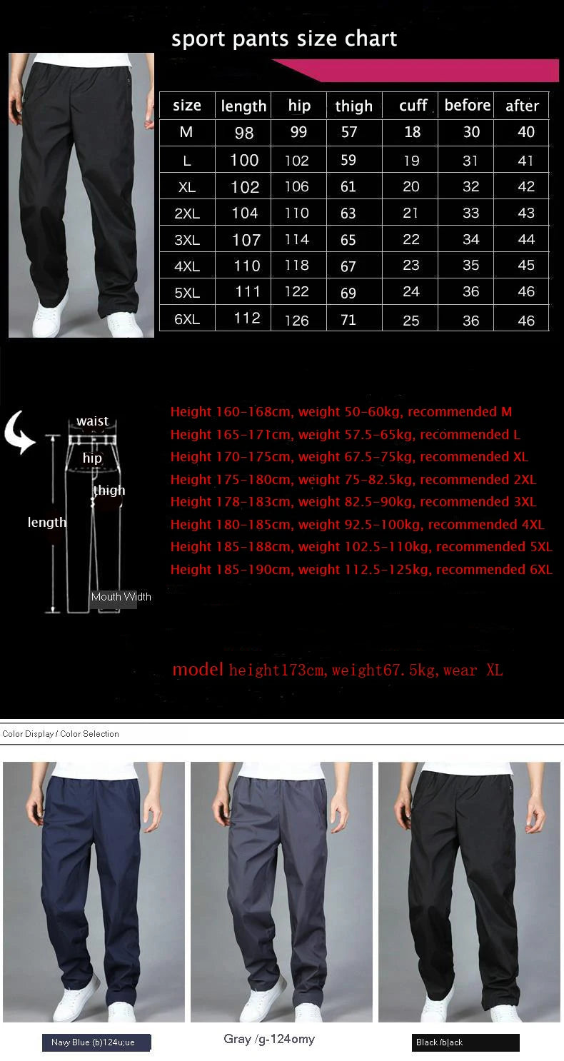 Spring Summer Men's Sportwear Casual Men's Joggers Pants/Loose Straight Trousers Large Size Sweatpants Fashion Tracksuit Men