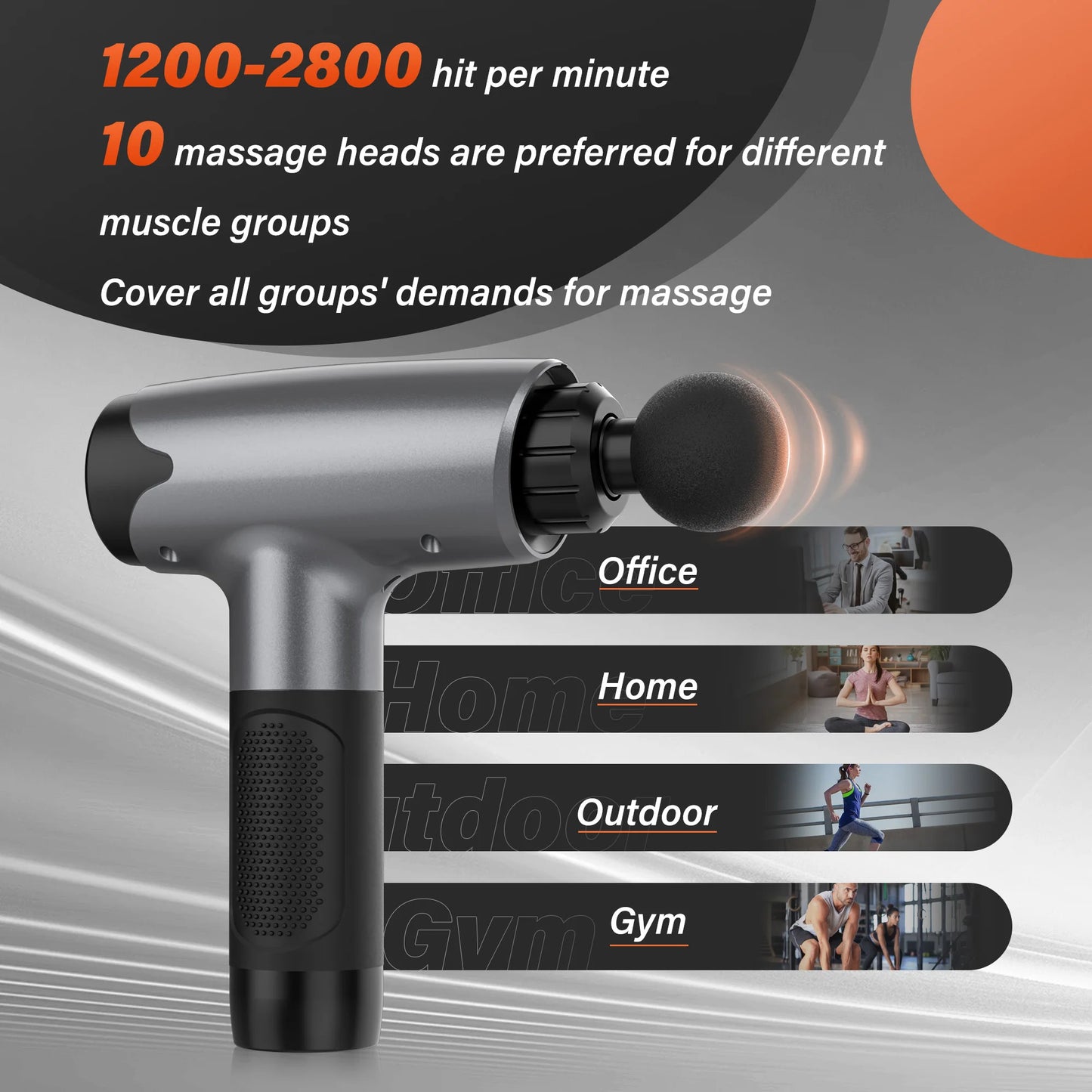 Electric Fascia Gun Muscle Massage Gun with 10 Massage Heads 30 Speeds/Percussion Tissue Back Massager For Body Back Neck Leg