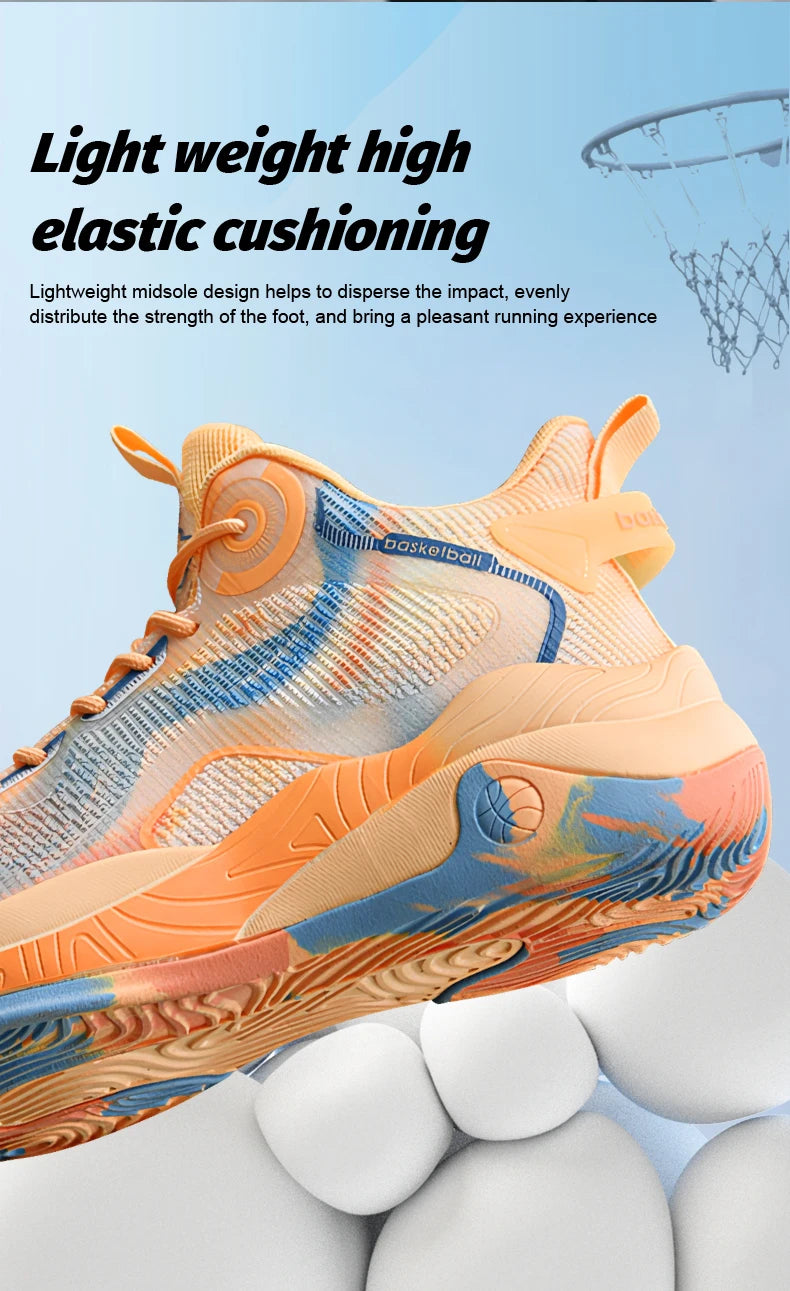 Men's Basketball Shoes Mid Basketball Sneakers/Non-Slip Outdoor Cushioning Workout Shoes
