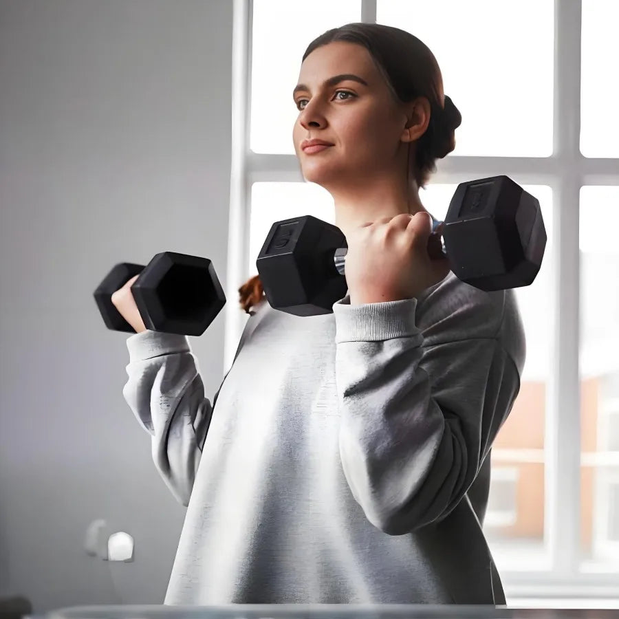 30 lbs Hex Dumbbells with Rubber Coated/Hand Weights for Exercises and Fitness