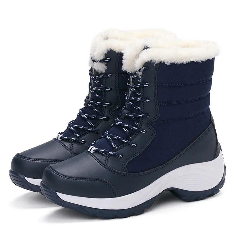 Autumn Winter Women's Ankle Boots Chunky Platform Waterproof Non-slip/Warm Shoes Woman Boots Outdoor Warm Snow Boots New